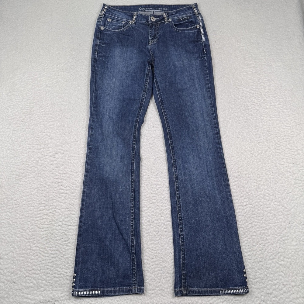 Cowgirl Tuff Co Jeans Womens 29x33 Stretch‎ Low Rise Bootcut Embellished Beaded